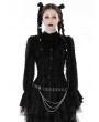 Dark in Love Black Gothic Long Sleeve Irregular Blouse for Women