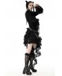 Dark in Love Black Gothic Long Sleeve Irregular Blouse for Women
