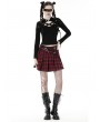 Dark in Love Red and Black Plaid Punk Gothic Grunge Pleated Mini Skirt