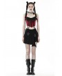 Dark in Love Black Gothic Punk Grunge Irregular Pleated Short Skirt