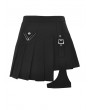 Dark in Love Black Gothic Punk Grunge Irregular Pleated Short Skirt