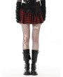 Dark in Love Black and Red Gothic Punk Plaid Cross Mini Skirt