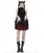 Dark in Love Black and Red Gothic Punk Plaid Cross Mini Skirt