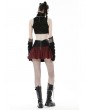 Dark in Love Black and Red Gothic Punk Plaid Cross Mini Skirt