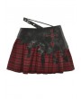 Dark in Love Black and Red Gothic Punk Plaid Cross Mini Skirt