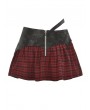 Dark in Love Black and Red Gothic Punk Plaid Cross Mini Skirt