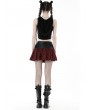 Dark in Love Red and Black Plaid Gothic Punk Grunge PU Leather Mini Skirt