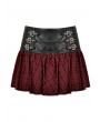 Dark in Love Red and Black Plaid Gothic Punk Grunge PU Leather Mini Skirt