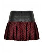 Dark in Love Red and Black Plaid Gothic Punk Grunge PU Leather Mini Skirt