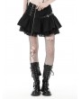 Dark in Love Black Gothic Punk Asymmetrical Zipper Mini Skirt