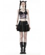 Dark in Love Black Gothic Punk Asymmetrical Zipper Mini Skirt