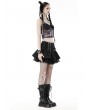 Dark in Love Black Gothic Punk Asymmetrical Zipper Mini Skirt