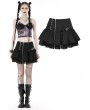 Dark in Love Black Gothic Punk Asymmetrical Zipper Mini Skirt