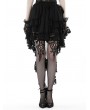 Dark in Love Black Gothic Frilly Lace Swallow Tail Skirt