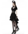 Dark in Love Black Gothic Frilly Lace Swallow Tail Skirt