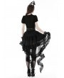 Dark in Love Black Gothic Frilly Lace Swallow Tail Skirt