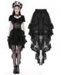 Dark in Love Black Gothic Frilly Lace Swallow Tail Skirt