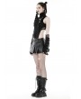 Dark in Love Black Gothic Punk PU Asymmetrical Pleated Mini Skirt