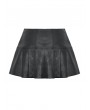 Dark in Love Black Gothic Punk PU Asymmetrical Pleated Mini Skirt