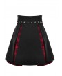Dark in Love Black and Red Plaid Gothic Grunge Pleated High Waist Short Skirt