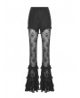 Dark in Love Black Gothic Lady Perspective Lace Long Bell Leggings for Women