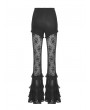 Dark in Love Black Gothic Lady Perspective Lace Long Bell Leggings for Women