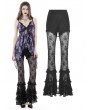Dark in Love Black Gothic Lady Perspective Lace Long Bell Leggings for Women