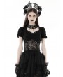 Dark in Love Black Gothic Elegant Sexy See-Through Lace Short Sleeve Top for Women
