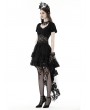Dark in Love Black Gothic Elegant Sexy See-Through Lace Short Sleeve Top for Women