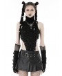 Dark in Love Black Sexy Gothic Punk Decadent Hole Sleeveless Top for Women