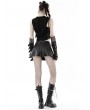 Dark in Love Black Gothic Punk Hole Cat Ear Hooded Crop Top for Women