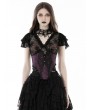 Dark in Love Black Sexy Gothic Lace V-Neck Short Top for Women