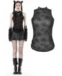 Dark in Love Black Gothic Punk Spider Mesh Sleeveless Top for Women