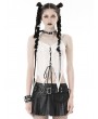 Dark in Love White Gothic Decadent Sleeveless Crop Top for Women