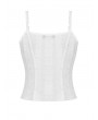 Dark in Love White Gothic Decadent Sleeveless Crop Top for Women