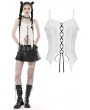 Dark in Love White Gothic Decadent Sleeveless Crop Top for Women