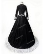 Rose Blooming Black Velvet Civil War Queen Theatrical Victorian Ball Dress