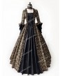 Rose Blooming Yellow and Black Masquerade Gothic Victorian Ball Dress