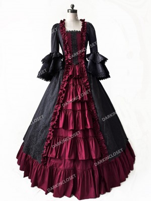 Red Noble Elegant Gothic Victorian Dress Queen Princess Victorian Ball Gown  Birthday Party Dress
