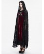 Eva Lady Black Gothic Gorgeous Embroidery Hooded Long Cape for Women