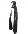 Eva Lady Black Gothic Gorgeous Embroidery Hooded Long Cape for Women