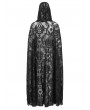 Eva Lady Black Gothic Gorgeous Embroidery Hooded Long Cape for Women