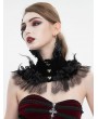 Eva Lady Black Gothic Floral Feather Lace Trim Collar for Women