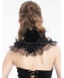 Eva Lady Black Gothic Floral Feather Lace Trim Collar for Women