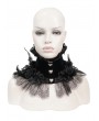 Eva Lady Black Gothic Floral Feather Lace Trim Collar for Women