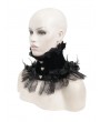 Eva Lady Black Gothic Floral Feather Lace Trim Collar for Women