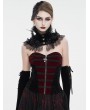 Eva Lady Black and Red Gothic Victorian Velvet Corset Top for Women