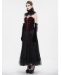 Eva Lady Black and Red Gothic Victorian Velvet Corset Top for Women