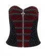 Eva Lady Black and Red Gothic Victorian Velvet Corset Top for Women