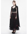 Eva Lady Black Gothic Cross Embellished Long Cape Sleeve Short Jacket for Women